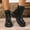 Black, variant on Women Lace Up Ankle Boots with Round Toe and Low Heel for Casual Winter Style Brown 9(42)
