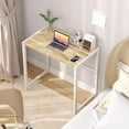 thumbnail image 2 of Folding Desk No-Assembly, 31.5 in Small Desk for Small Spaces, Computer Desk for Home Office, Space Saving Foldable Table, Study Writing Desk, Oak White, 2 of 9