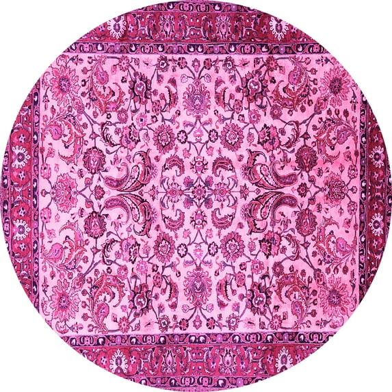 Ahgly Company Indoor Round Persian Pink Traditional Area Rugs, 5' Round