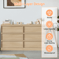 thumbnail image 3 of Goldensoil 6 Drawer Dresser for Bedroom with Storage Drawers, 46.7"x15.9"x29.3", Wood Color, 3 of 7