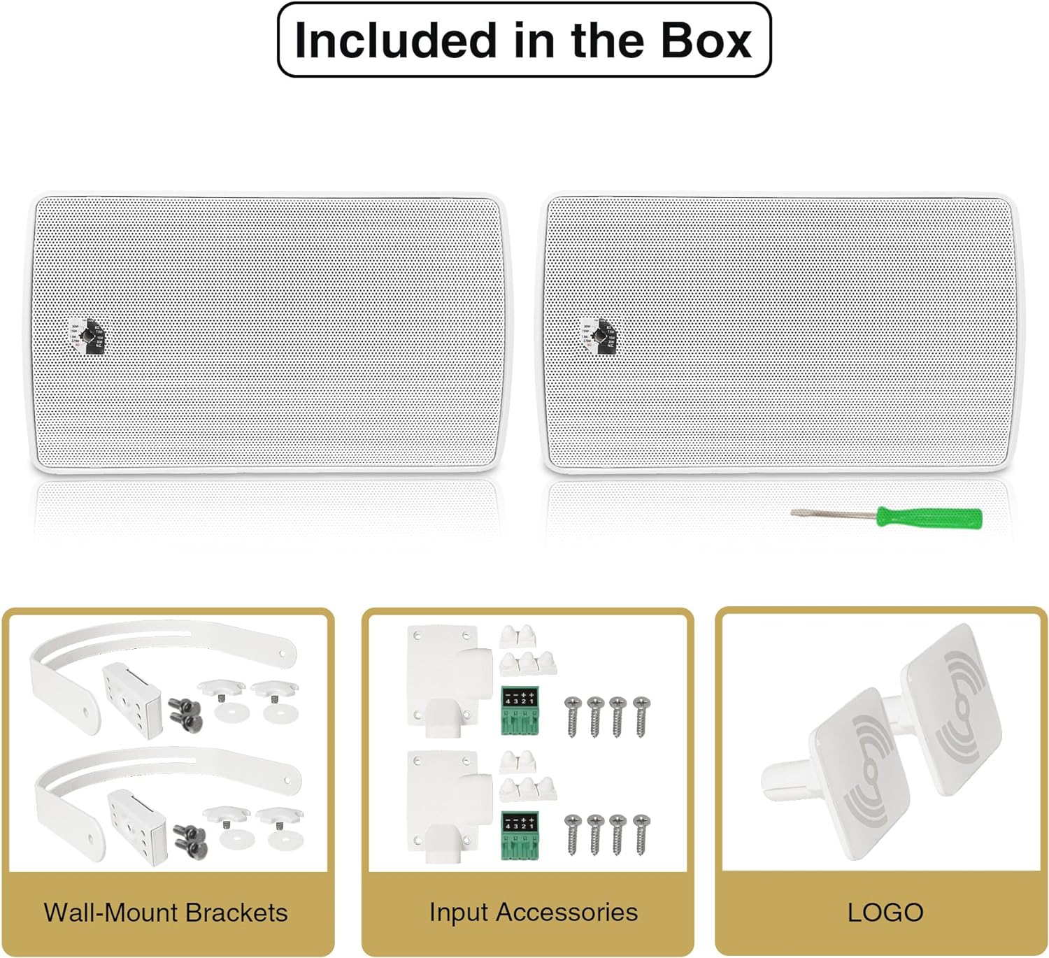 Sound Town Commercial Restaurant Bluetooth Amplifier + Surface-Mount Speaker Set, with One 6-Zone 70V/100V Amplifier with Bluetooth, 12 x 6.5-Inch Surface-Mount Speakers, White (PAC360X12TV6W)