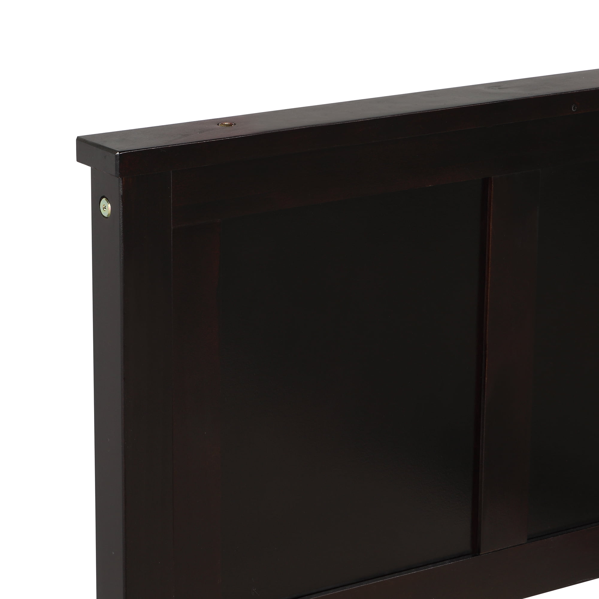 Euroco Wood Twin Size Platform Bed with Drawers for Kids Teens, Espresso