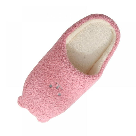 Cute Small Ear Soft Cotton Slippers Suede Non-slip Cotton Slippers Home Cotton Slippers Light Purple 40/41