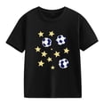 thumbnail image 4 of ITSAME Boys T-Shirts, Round Neck Short Sleeve Football Print Summer Fashion Casual Tops Black Size 9-10, 4 of 7