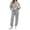 Gray, variant on Womens Sweatsuits Plaid Printed Crewneck Sweatshirt Sports Jogger Pants Sets Loose Fit Casual Fall Outfits (XL, Light Blue)