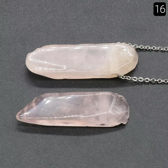 HOOUN 10pc Rose Quartz Stone Irregular Flat Necklace Energy