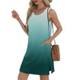 thumbnail image 5 of Liquidation d'Été 2025! Robe Grande Taille pour Femmes, Robe d'Été Décontractée Sans Manches à Col Rond Imprimée avec Poche, 5 of 5