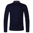 thumbnail image 4 of GrmtClth Men's Polo Shirts Casual Long Sleeve Polo Shirts Lightweigt Button Shirt Classic Tees Navy XXXL, 4 of 5