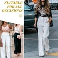 thumbnail image 4 of QLEICOM Womens Slacks Women's Relaxed Fit Straight Leg Pants Fashion Full-Length Loose Pants Solid High Waist Trousers Long Straight Wide Leg Pants Wide Leg Pants Relaxed Fit Trousers White XL, 4 of 4