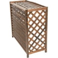 thumbnail image 4 of Air Conditioner Fence 39" W x 37" H, Wood Louvered Privacy Screen Fence Panel Pool Equipment Enclosure Outdoor Trash Can Fence, 4 of 18