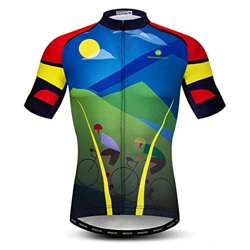 Cycling Jerseys Men,Mountain Bike Jersey Summer Short Sleeve Breathable Bicycle Tops Riding Bike Shirts Quick Dry