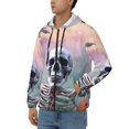 thumbnail image 2 of JUNZAN Mist Sunflower Skull Print Men's Zip Up Hoodie Athletic Hoodies Long Sleeve Hooded Sweatshirts With Pockets (S-3XL), 2 of 6