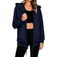 thumbnail image 4 of Enjoytime Full Zip Up Hoodie Women Drawstring Long Sleeve Hooded Jacket Fall Winter Fashion Casual Sweatshirt with Pockets, 4 of 8