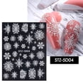 thumbnail image 2 of RYRDWP Christmas French Christmas Snowflake V-shaped Three-dimensional 5D Resin Adhesive Nail Sticker, 2 of 2