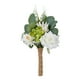 thumbnail image 2 of Ramo de novia de boda | Flores artificiales blancas | Elegante arreglo floral de imitación de tela | Decoración de mano ligera | 12x6.6 pulgadas | Ideal para la sesión de fotos de la ceremonia de la, 2 of 6