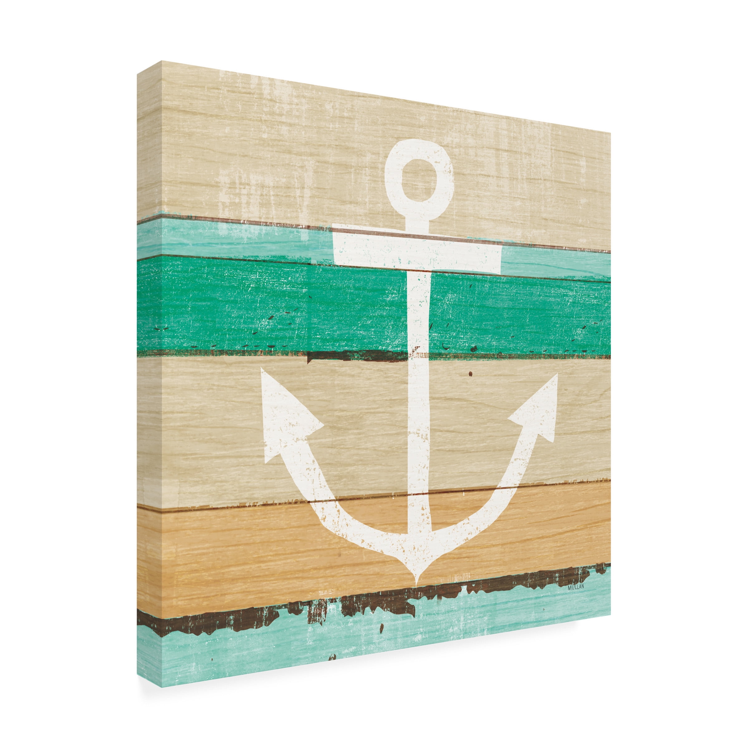 Michael Mullan 'Beachscape III Anchor Green' Outdoor All-Weather Wall Decor