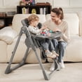 thumbnail image 5 of Babyeap Baby High Chair, Convertible Adjustable Feeding Chair with Removable Double Tray, Adjustable & Foldable Design Converts to Toddler Chair, for Babies & Toddlers,Gray, 5 of 9