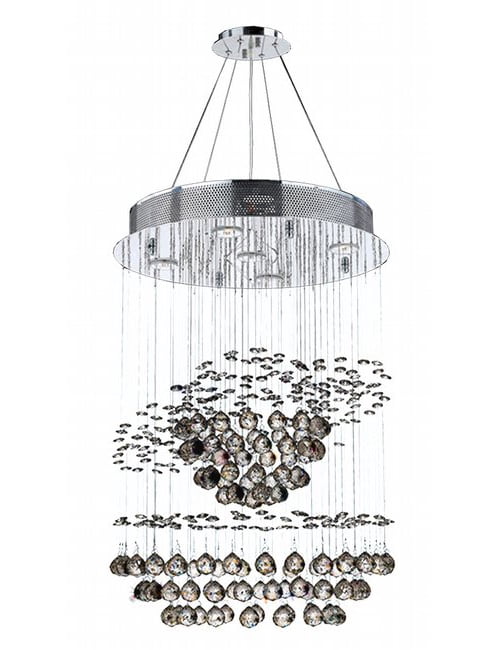 Saturn Collection 5 Light Chrome Finish and Clear Crystal Galaxy Chandelier 18