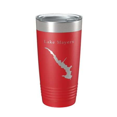 

Lake Mayers Map Tumbler Travel Mug Insulated Laser Engraved Coffee Cup Georgia 20 oz Red