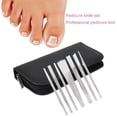 thumbnail image 4 of 7pcs Stainless Steel Foot Callus Remover Kit, Quick Clean, Ergonomic Design, No Rust, PU Leather Bag Included, 4 of 8