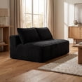 thumbnail image 3 of Leumius 57.5" Small Loveseat Sofa Couches for Small Spaces,Memory Foam Corduroy Cloud Couch,Compressed Boneless 2 Seater Couch for Living Room,Apartment,Black, 3 of 8
