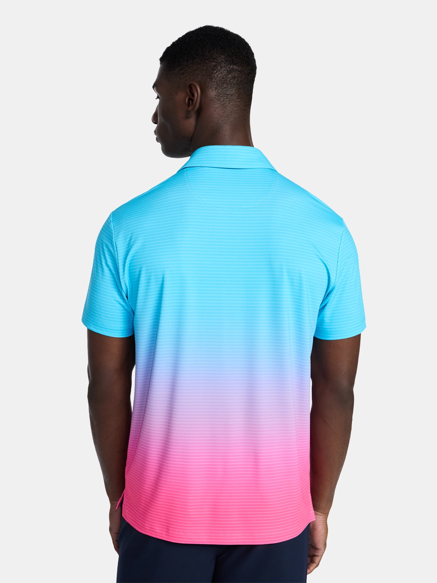 Birdie Bound Men's& Big & Tall Men's Ombre Stripe Polo Shirt with Short Sleeves, Sizes XS-4XLT