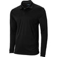 thumbnail image 2 of TGW Men's Solid Long Sleeve Golf Polo Shirt for Golfing Black 2Xl, 2 of 6