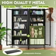 thumbnail image 5 of Crownland Metal Storage Cabinet with Glass Doors, Display Curio Glass Cabinet with 4 Adjustable Shelves, Tall Modern Office Storage Cabinets for Home Office, Living Room, Pantry(Black), 5 of 18