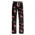 thumbnail image 5 of Womens Love Heart Pajama Pants Heart Print Soft Lounge Pants Relaxed Fit Wide Leg Heart Pj Pants Valentines Day Gifts, 5 of 6