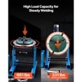 thumbnail image 2 of KFFKFF Rotary Welding Positioner, 661 lbs Load Capacity, -45° to 90° Tilt Angle Welding Positioner Turntable Table, 0.2-2.5 RPM Speed Control, Electric and Foot Pedal, 2 of 9