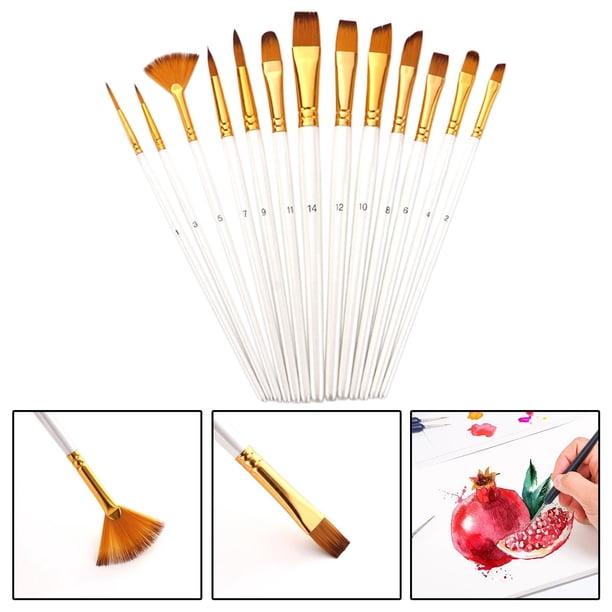 Paquete de 13 Pinceles Profesionales para Artistas, de , Acrílico, Pintura de Detalle, Principiantes, , Arte, Papelería blanco Soledad Cepillo de pintura del artista