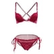 thumbnail image 2 of Conjunto de lencería femenina con sujetador con aros y braguita Vino rojo, 2 of 9