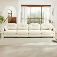 thumbnail image 3 of 140" Chenille Cloud Sectional Couches for Living Room, Cream Fluffy Modular Cloud Couch Sectional, Beige 4 Seater Sofa, Sofas para Sala, Big Comfy Couch Set with Deep Seat, 3 of 11