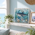 thumbnail image 5 of Ocean Theme DIY Pearl Art Kit Blue Shark Wave 3D Sparkling Coastal Mosaic Diamond Painting with Pearls Rhinestones Coastal Home Wall Decor Handmade Gift for Adults Teens Beach Lovers, 5 of 7