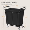 thumbnail image 2 of Large Laundry Hamper with Wheels, Rolling Big Laundry Basket for Clothes Storage, Heavy Duty Extra Large Rolling Laundry Cart with Handle, Steel Frame, Waterproof Liner, 2 of 9
