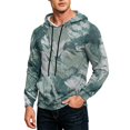 thumbnail image 2 of Camo Big and Tall Hoodies for Men Fashion Graphic Running Hooded Sweatshirt Men Long Sleeve Pullover with Pockets Green 2XL, 2 of 7