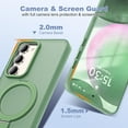 thumbnail image 6 of for Samsung Galaxy S23 Plus Case with Magnetic Invisible Ring Stand, Compatible with Magsafe, Military Grade Drop Protection Translucent Matte Slim Phone Case for Women Men, Green, 6 of 7