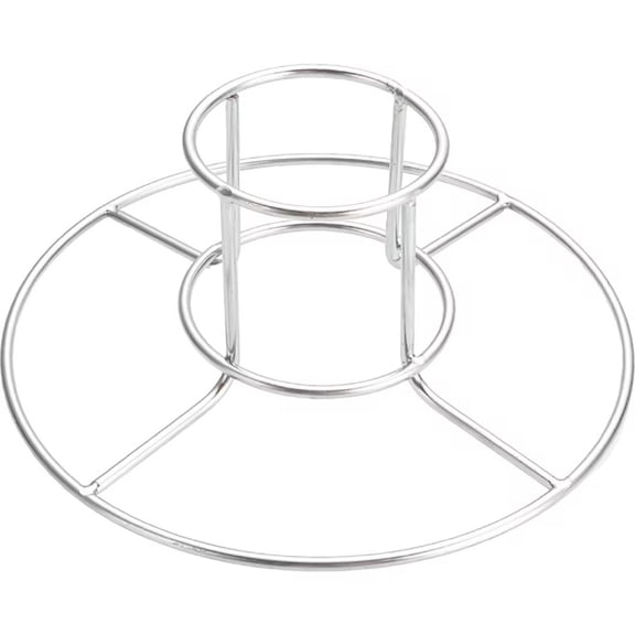 Stainless Beer Can Chicken Rack - BBQ Grill Stand With Handle - Portable Outdoor Cooking Tool - For Roasting Chicken - Round - 1 Piece