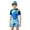 Blue, variant on Byoo Little Boys Quick Dry One Piece Swimsuit with Cap UPF 50 Whale Print Swimwear for Kids,Blue