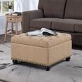 thumbnail image 3 of Designs4Comfort Herald Square Ottoman Coffee Table with Storage in Beige Fabric, 3 of 6