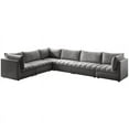 thumbnail image 1 of Meridian Furniture Jacob Grey Velvet Modular Sectional, 1 of 13
