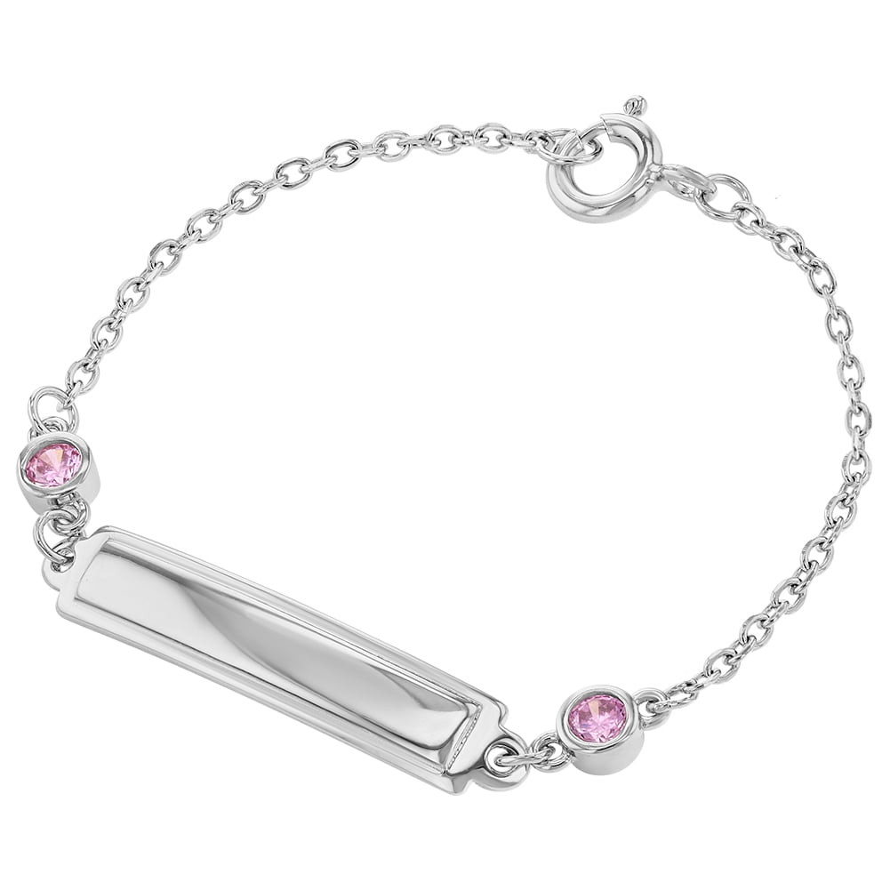 baby id bracelet silver