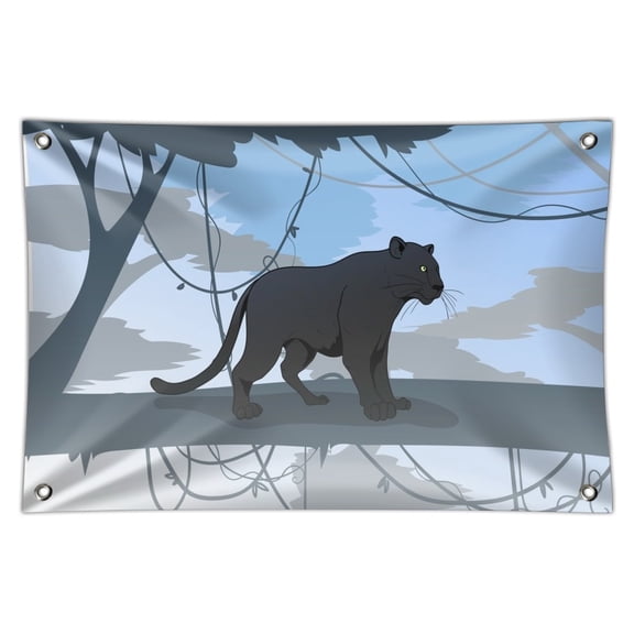 Black Panther Leopard Jaguar Forest Home Business Office Sign