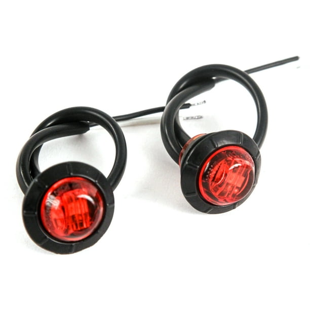 (2) 3/4 Inches Red LED Clearance Side Marker Lights Truck ...