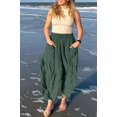 thumbnail image 4 of Women Summer Beach Vacation Pants High Waisted Wide Leg Pants Printed Loose Flowy Casual Palazzo Lounge Trousers, 4 of 9