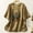 Khaki, variant on Women's Cotton Linen Round Collar Boxy Top Patchwork Vintage Plant Embroidery Blouses