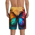 thumbnail image 2 of Balery Vibrant Rainbow Butterfly A Men's Cotton Knit Pajama Shorts Waistband & Pockets,Short Pajama Pants-4X-Large, 2 of 8