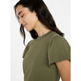 thumbnail image 4 of Time and Tru Women's Crewneck Top with Short Flutter Sleeves, Sizes XS-XXXL, 4 of 6