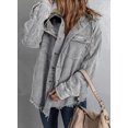 thumbnail image 3 of HOTAPEI Corduroy Shackets for Women Button Down Corduroy Jacket Solid Color Hooded Jackets Shacket Jacket with Chest Pockets, 3 of 6