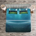 thumbnail image 3 of Ambesonne Sports Quilted Bedspread Set 3 Pcs, Soccer Football Game, Queen Size, Green Blue, 3 of 3
